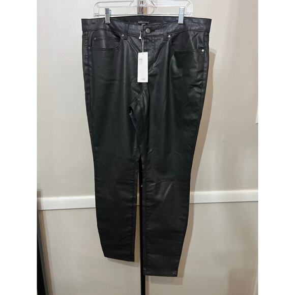 NWT Eileen Fisher Skinny Jeans Organic Cotton Waxed Denim Black Womens Size 16 - Picture 2 of 9